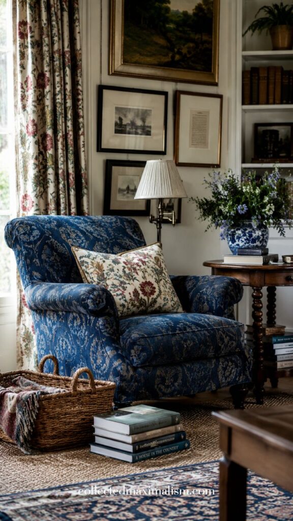 How to Choose Living Room Chairs for a Cozy Collected English Cottage Look